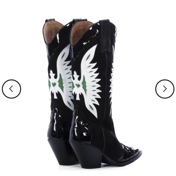 Suede and Patent cowboy boots - Picture 3 of 11